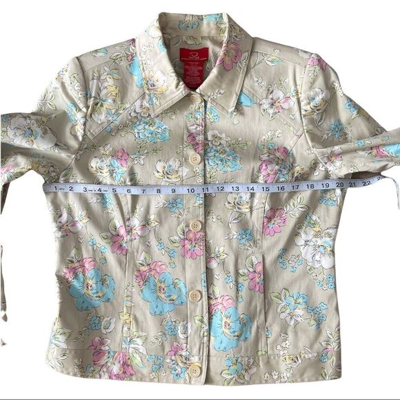 Oscar de la Renta Floral Button Down Jacket Size 12 - Picture 7 of 13